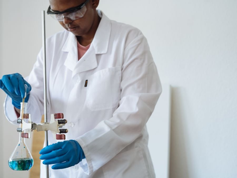 Laboratory scientist running a test at the bench